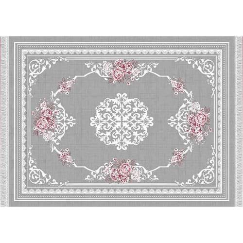 Teppich, grau/Blumen, 80x150, SEDEF TYP 2