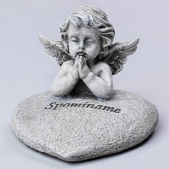 Dekorácia anjel pri srdci 10x9x8cm polyres