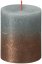 Świeca bolsius rustykalna, bożonarodzeniowa, zachód słońca eukaliptusowa zieleń+ miedź, 80/68 mm