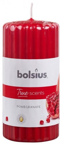 Gyertya Bolsius Pillar True Scents 120/60 mm, hengeres, illatos, gránátalma