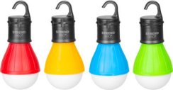 Lampă de camping Strend Pro C748, lampă de camping, formă bec, 3xAAA, mix de culori, Sellbox 12 buc.