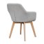 Dizajnerski fotelj, svetlo siva/bukev, CLORIN NEW