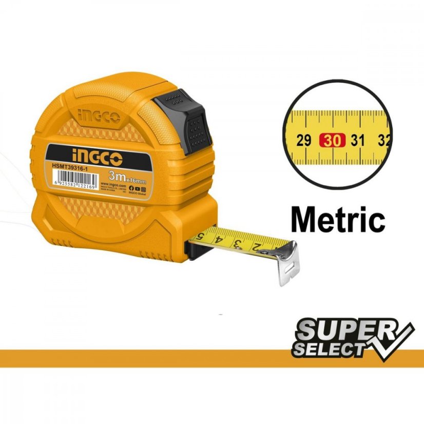 Meter 3mx16mm INGCO navijanje KLC