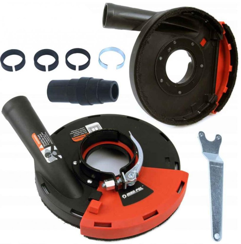 Schutzhaube für Absaugung von Winkelschleifern 115 - 125 mm beim Schleifen, MAR-POL