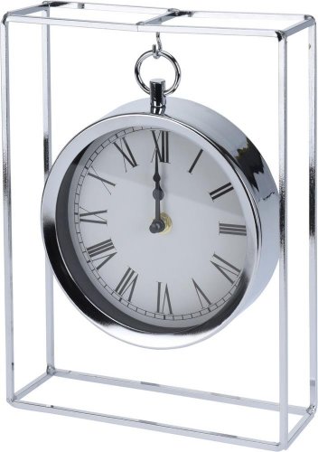 Zegar stołowy 18,8x5,8x25 cm srebrny