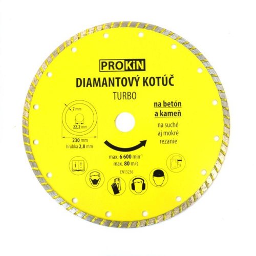 Disc diamantat de 230x22,23 mm TURBO PROKIN KLC