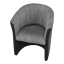Krzesło klubowe, czarna ekoskóra/ szara tkanina szenilowa Lava 5, CUBA