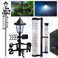 Wetterstation SWS29, 158 cm, Regenmesser, Thermometer, Solarlampe, Windrichtung