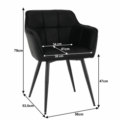 Dizajnerski fotelj, črn, TOPAZ