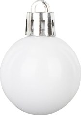 Bombki świąteczne MagicHome, zestaw 24 szt., białe, na choinkę, 3 cm (akce)