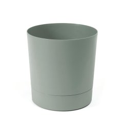 Pflanzgefäß mit Schale UH o280 mm Aura graugrün Höhe 294 mm