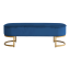 Design-Bank, blauer Samtstoff/Gold-Chrom-Gold, MIRILA NEU