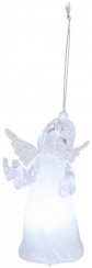Dekorace MagicHome Vánoce, Anděl, závěsný, teplá bílá, jednoduché svícení, 6x4,5x10 cm, Sellbox 12 ks