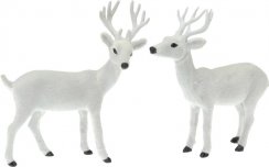 Figurka jelenia 23,5x6x26,5 cm plastik biały mix