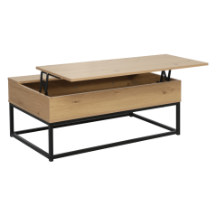 Couchtisch, Eiche/Schwarz, LIVINA (akce)