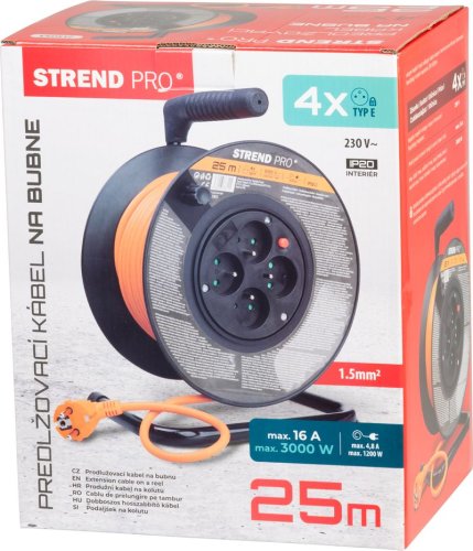 Kábel Strend Pro DG-FB04 25 m, predlžovací na bubne, prierez 1,5mm2