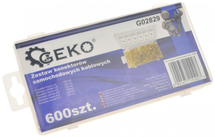 Zestaw 600-elementowy złączy samochodowych, GEKO