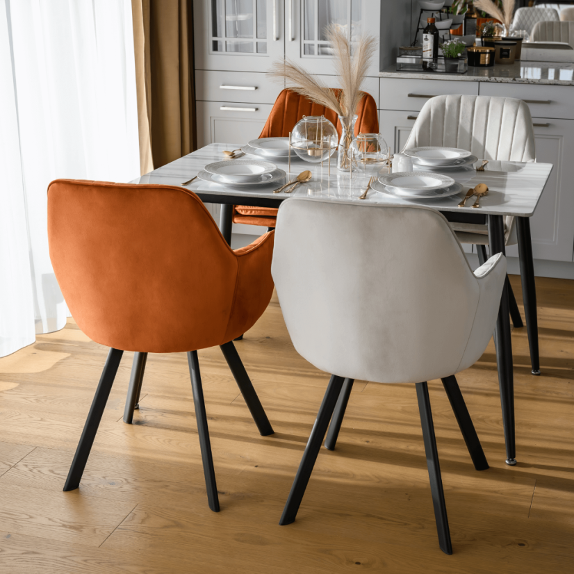 Designer-Sessel, Terrakotta-Samtstoff, AURIL