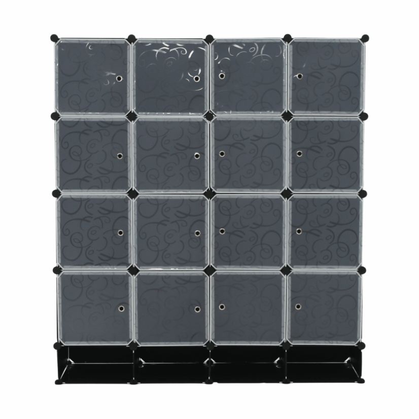 Modularni ormarski organizator, crna/mliječno bijela, RODAN TIP 2