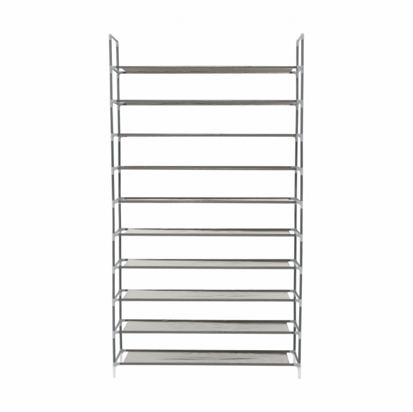 10-reihiges Schuhregal, grau, FILOU