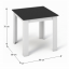 Jedilna miza, bela/črna, 80x80 cm, KRAZ