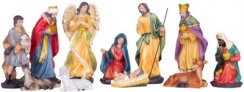 Dekorace MagicHome Vánoce, Figurky do Betlému, 11ks, polyresin