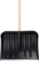 Strgalo Snowman M1 435x330 mm, lopata za sneg, PVC, kovinska palica, strgalo, lesen ročaj D, mešanica barv, RAZSTAVLJENO