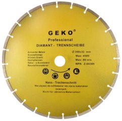 Segmentierte Diamantscheibe 350 x 32 x 4,1 mm, GEKO