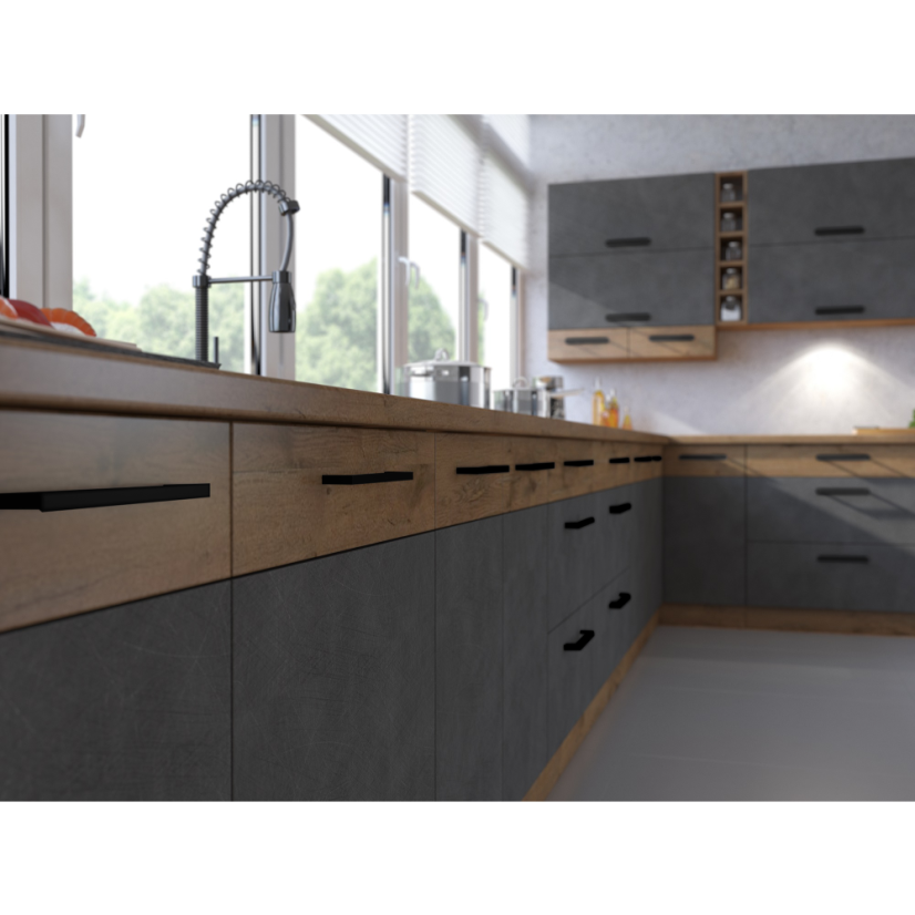 Oberschrank, Eiche Lancelot/Grau matt, VEGA 60 GU-36 1F