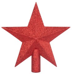 MagicHome Weihnachtsdekoration, 1 Stück, 20 cm, Stern, rot, für den Weihnachtsbaum