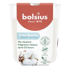 Sveča Bolsius True Scents, svež bombaž, 80x73 mm, v steklu