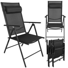 Scaun de grădină pliabil negru 2pcs. Gardlov (akce)
