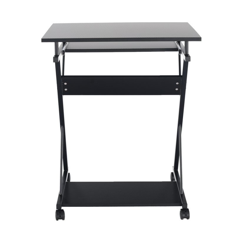 Masă mobilă pentru PC/masă de joc cu roţi, negru, TARAK