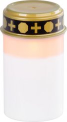 Gyertya MagicHome TG-10, LED gyertyával, sírhoz, fehér, 12 cm, csomag része 2xAA