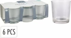 280 ml-es vízpohár, üveg, 6 darabos szett
