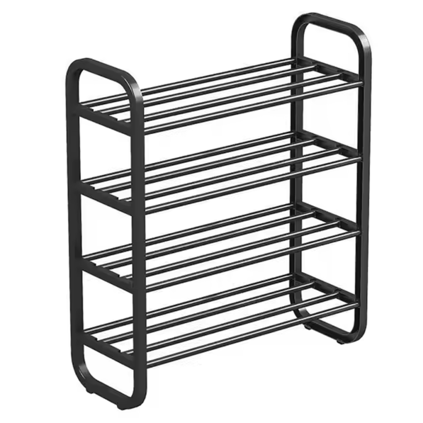 Schuhschrank, 4-fach, schwarz, FERRUM (akce)