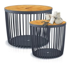 Clubo stol 450x410 mm, 2 u 1, univerzalna košara, poklopac od bambusa, 50 lit., antracit
