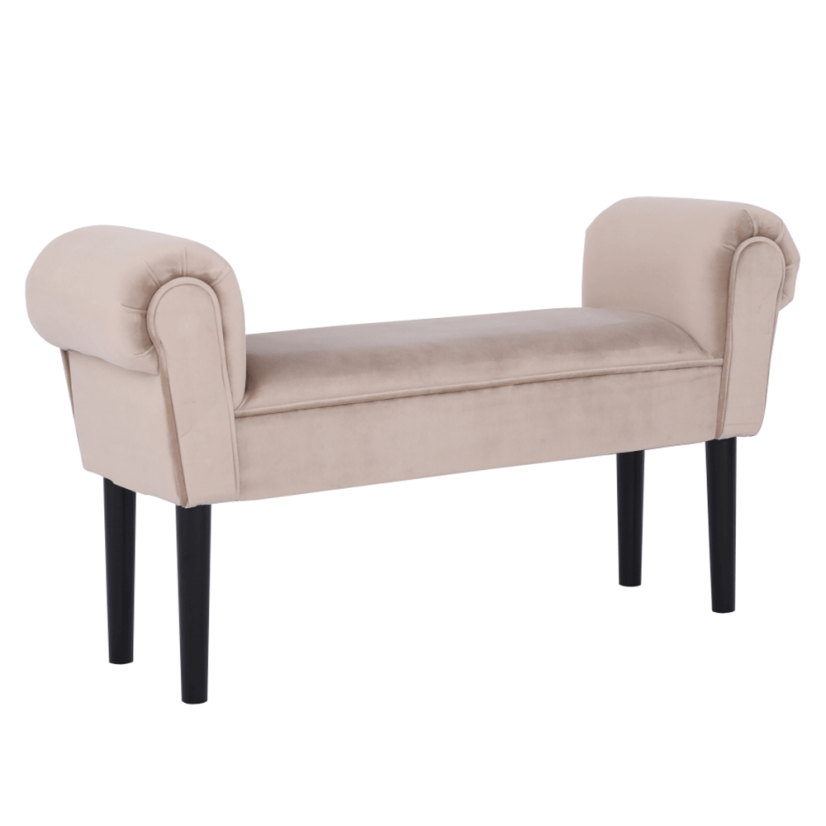 Bank, Samtstoff, beige/schwarz, BURDA