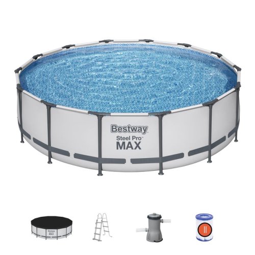 Basen Bestway® Steel Pro MAX, 56950, filtr, pompa, drabina, przykrycie, 4,27x1,07 m