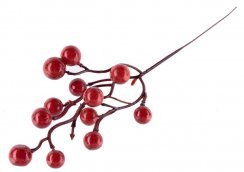 Větvička MagicHome Vánoce, Berries, červená, 27 cm