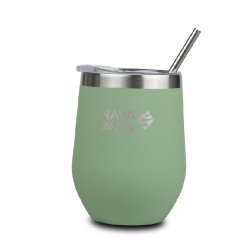 Cană termică cu pai, 360 ml, din oțel inoxidabil, verde NAVA