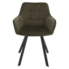 Designer-Sessel, Samt grün/schwarz, PETIN