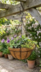 Strend Pro Hanger, Blumentopfhalter, Stahl/Kokos, hängend, mit Kette und Aufhänger, 20 cm