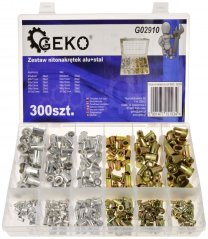 Set votlih aluminijastih in jeklenih kovic M3-M10, 300-delni, GEKO