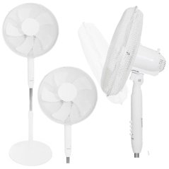 Stojanový podlahový ventilátor 45 W, 3 režimy, biely