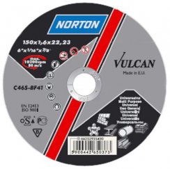 Disc NORTON Vulcan A 150x1,6x22 A46T-BF41, taiere pentru metal si otel inoxidabil