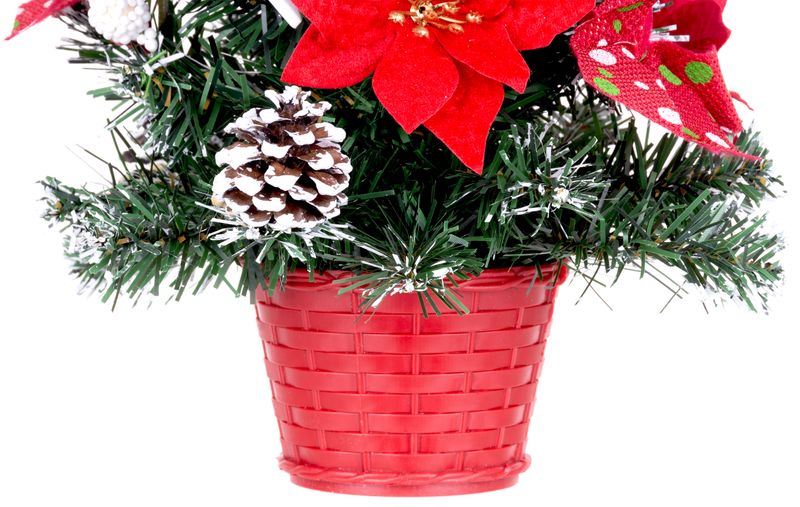 MagicHome Weihnachtsbaum, geschmückt, rot, 41 cm