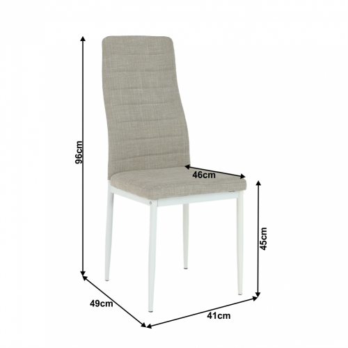 Židle, béžová látka/bílý kov, COLETA NOVA