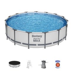 Bazen Bestway® Steel Pro MAX, 56488, filter, črpalka, lestev, pokrov, 4,57x1,07 m