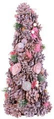 MagicHome Weihnachtsbaum, geschmückt, rosa, 40 cm